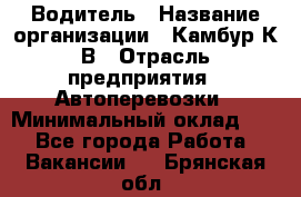 Водитель › Название организации ­ Камбур К.В › Отрасль предприятия ­ Автоперевозки › Минимальный оклад ­ 1 - Все города Работа » Вакансии   . Брянская обл.